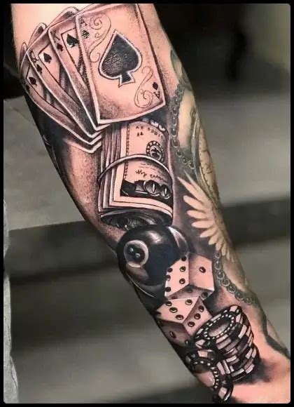 gambling tattoo sleeve|blackjack tattoos.
